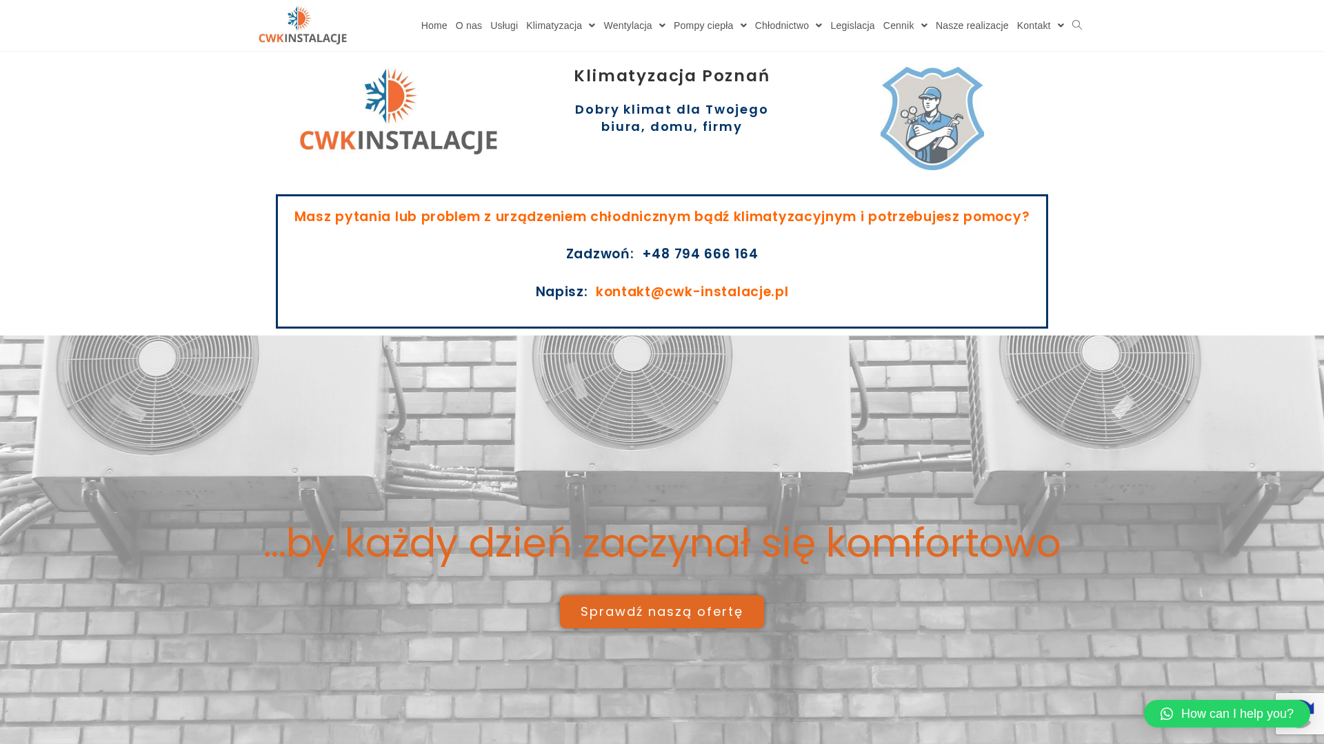 Klimatyzacje, pompy ciepła, chłodnictwo - CWK Instalacje