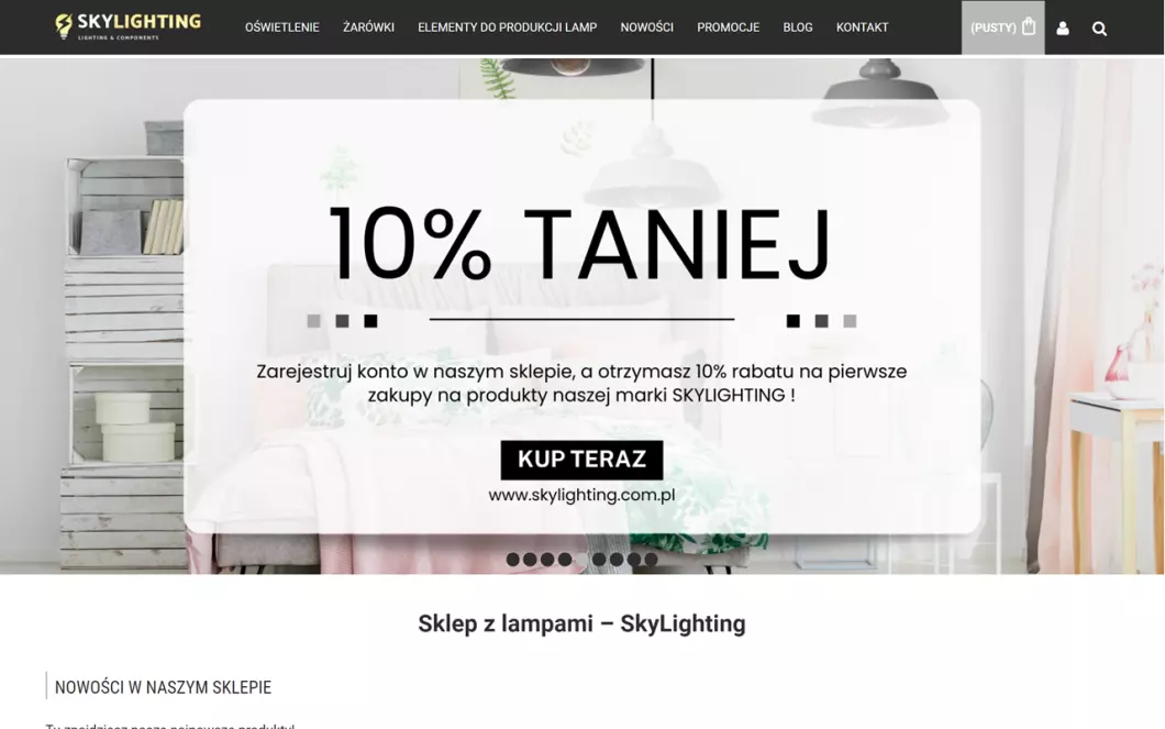 Skylighting sklep z lampami